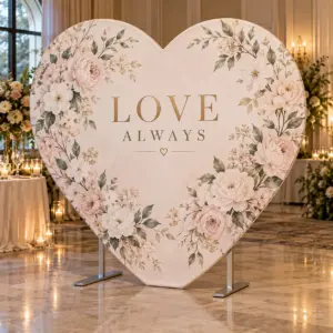Custom Heart-Shaped Tension Fabric Backdrops - example customer design