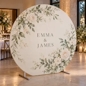 Custom Round Tension Fabric Backdrops - example customer design