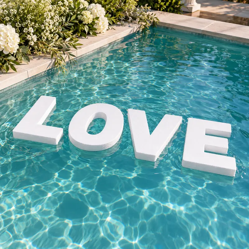 24-inch White Floating Pool Letters
