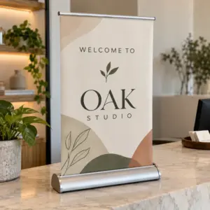 Custom Tabletop Retractable Banners - custom printed example design
