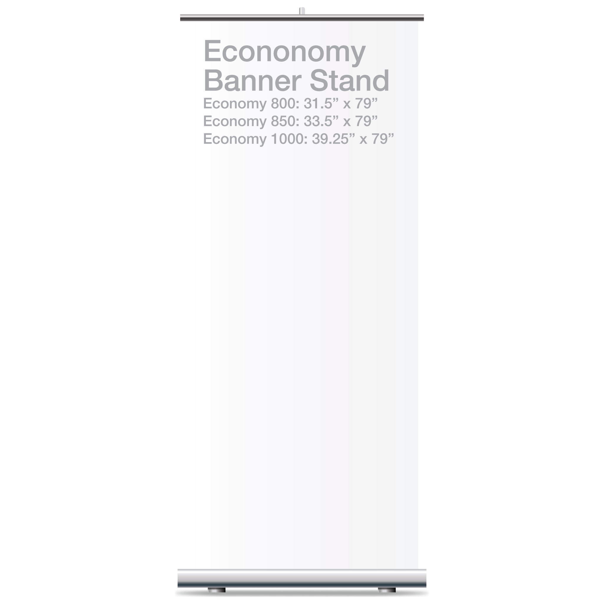 Silver Retractable Banner Stands - Hardware Only, 12 Pack - representative blank material