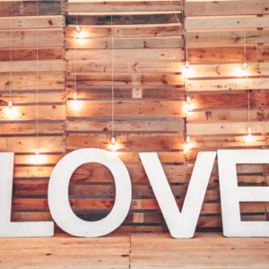 Wedding LOVE letters - real event reference photo