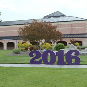 Graduation year number display - real event reference photo